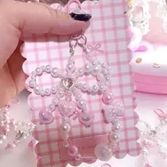 パールリボンキーホルダー