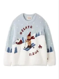 ジェラートピケ スキーベア ジャガード プルオーバー ミント ジェラピケ