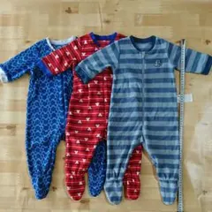 ユニクロ 足つき カバーオール ロンパース 3枚セット 70