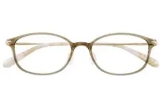 [美品]クリアベージュ オーバル型メガネ