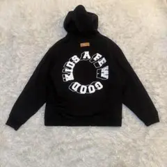 アヒュードキッズ　 ロゴ黒パーカー L サークルロゴ　トレーナーのサムネイル