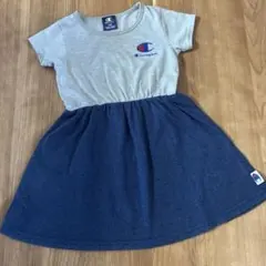 Champion 半袖ワンピース 110サイズ グレー/ネイビー