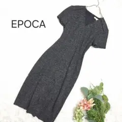 EPOCA エポカ 40 Lサイズ 半袖 ロング Vネック シンプル 無地 黒のサムネイル