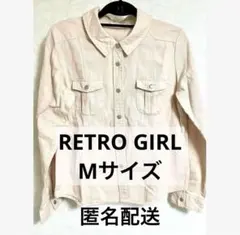 【RETROGIRL】薄ピンクデニムジャケット GジャンMサイズ ボタンダウン