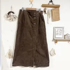 Samansa Mos2 blue コーデュロイ ロングスカート