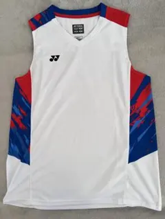YONEX ノースリーブシャツ Mサイズ ホワイト/レッド/ブルー