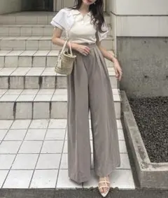 【新品未使用】LAGUNAMOON アシンメトリーラペルワイドパンツ