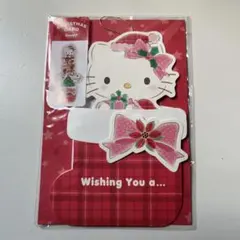 ハローキティ　クリスマスカード　プレゼントタワー柄　サンリオ