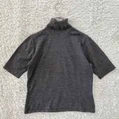 HIROKO KOSHINO 半袖ニット タートルネック ウール混