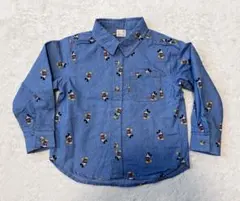 プティマイン　ディズニー　ミッキー　ワイシャツ　長袖　110