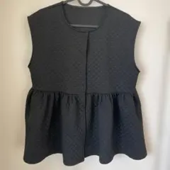 coca キルティング ペプラム ベスト ジレ ブラック M 新品