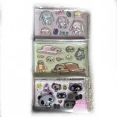 ぷっくりシール まとめ売り うさぎ ナマケモノ パンダ