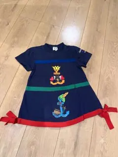 カステルバジャック キッズ ワンピース 95cm ネイビー カラフル リボンのサムネイル