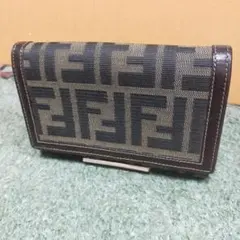 FENDI 二つ折り　財布　ズッカ柄　キャンバス　希少品