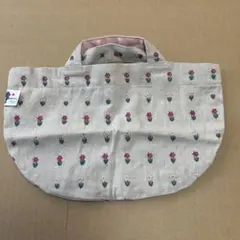 ロシアアニメ「ミトン」花柄刺繍リネン風バッグ