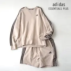 adidas ESSENTIALS PLUS スウェット セットアップ ベージュ