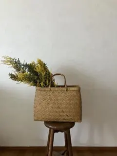 昭和レトロ　カゴ　買い物籠　花器