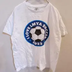 ギルダン プリント Ｔシャツ クルーネック 半袖 M 白 綿 サッカー 練習着のサムネイル