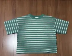サマンサモスモス　SM2 グリーン系　ボーダー 半袖Tシャツのサムネイル