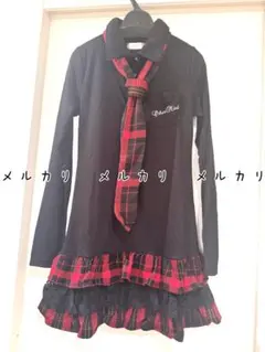 チェックフリル×リボンワンピ　L 未使用品　ギンガムチェック　ギャル