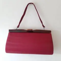 美品　和装用　ハンドバッグ　ミニ鏡付　赤　レッド　着物　浴衣　バッグ