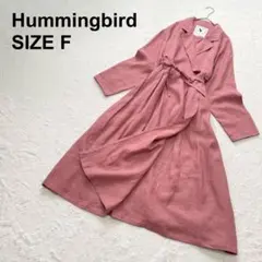 ハミングバード　リネン100%　ロングガウンコート　Aライン　日本製（441）