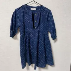 bran shes♡キッズワンピース　水玉　紺色