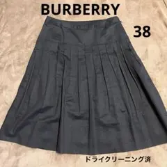 美品 BURBERRY プリーツスカート 黒 春夏秋 38