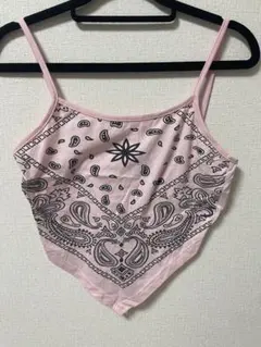 バンダナ柄ピンクキャミソール