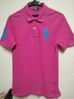 【美品】Polo by Ralph Lauren／ビッグポニー／ピンク／メンズSのサムネイル