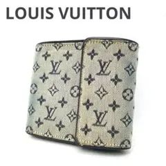 ルイヴィトン ポルトビエ カルトクレディ 三つ折り財布 モノグラムミニ ブルー