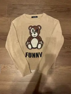 J.B4 クマ刺繍 ベージュセーター
