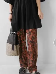 ジャーナルスタンダードレリューム　バイカラーフラワーイージーパンツ　ブラウン