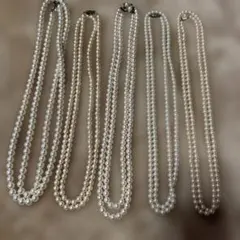 ホワイトパールネックレス5本セット