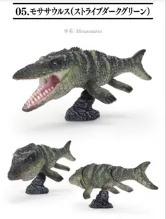 いきもの大図鑑レプティ05 モササウルス ストライプダークグリーン