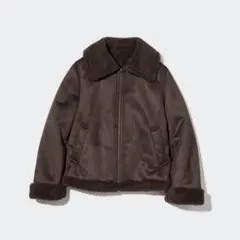 UNIQLO ユニクロ　ボア ジャケット　38 ダークブラウン