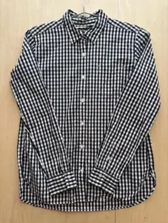 無印良品　白黒チェックシャツ　M