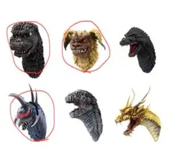 一番くじ ゴジラ 大怪獣列伝G G賞 モンスターヘッドマグネット 3個セット