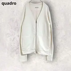 quadro クオドロ　ジップアップジャケット　薄手　長袖　M 白　綿100%