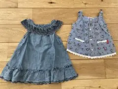 ベビーギャップ　80cm デニム ワンピース　キャミソール　花柄　2枚セット
