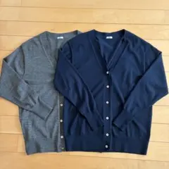 イエナ　ALBA Vネックカーディガン　2着セット　グレー、ネイビー