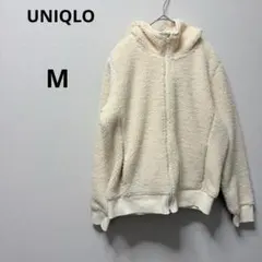 UNIQLO ユニクロ ブロックテックフリースボアパーカ　長袖　ホワイト　秋冬