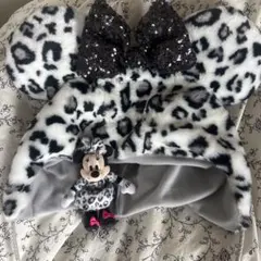 ディズニー　ヒョウ柄　ファンキャップ　ぬいぐるみ　キーチェーン　ミニー