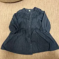 処分の為300円 美品　デニムフリルワンピース 100サイズ