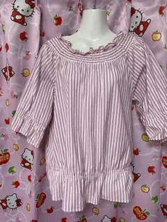 Rose Tiara ローズティアラ 異素材シフォンプリーツリボンチュニック46 