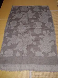 imac 花柄ウールストール フリンジ付き