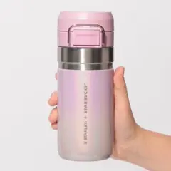 大人気！SAKURAステンレスボトルSTANLEYシャイニーピンクグラデーション