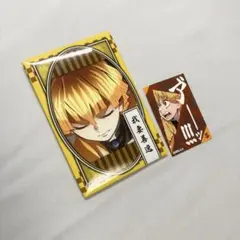 鬼滅の刃 我妻善逸 缶バッジ シール 2点セット