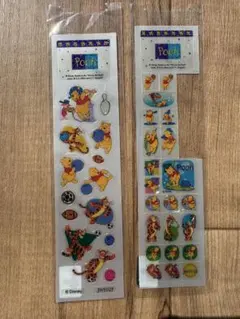 平成レトロ ディズニー くまのプーさん シール 2枚セット 一部使用あり
