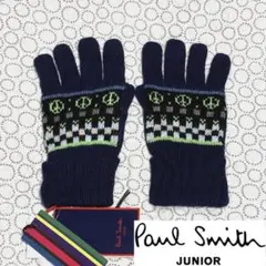 新品タグ付☆ポールスミス ジュニア ニット 手袋 ネイビー キッズ 子供 #1